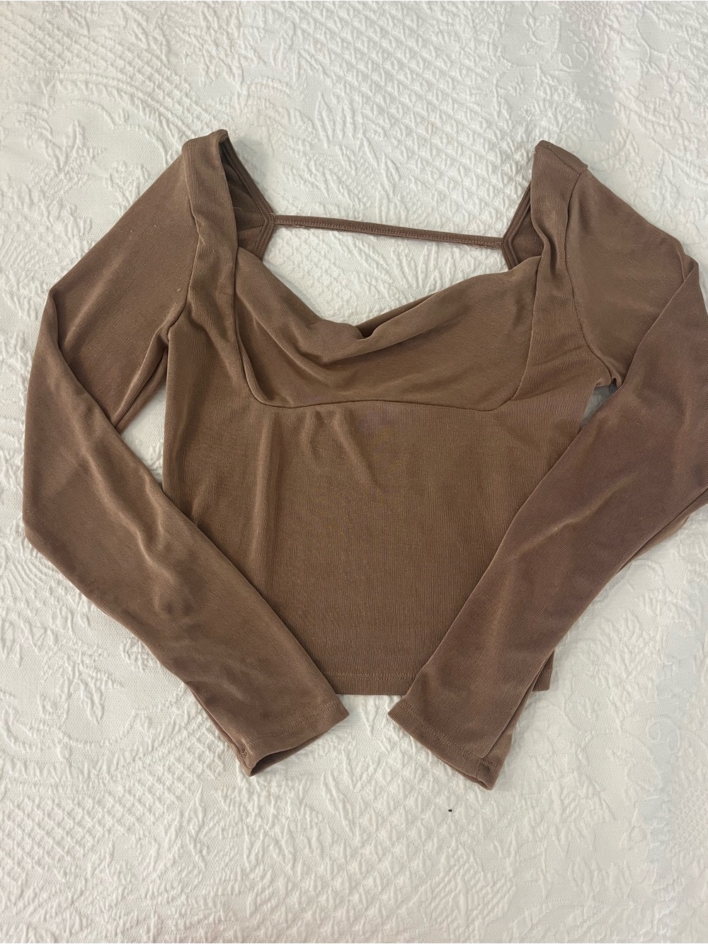 URBAN Romantics Brown Cowl-Neck Long Sleeve Top